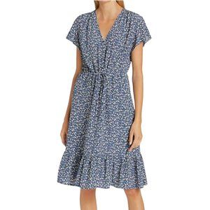 New without tags! Rails Navy Disty Kiki Floral Tie-Waist Midi Dress